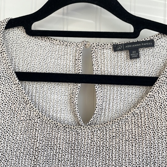 Adrianna Papell Flowing Mini Accordion Pleated Long Sleeve Blouse Tunic Size 2X - Picture 3 of 16